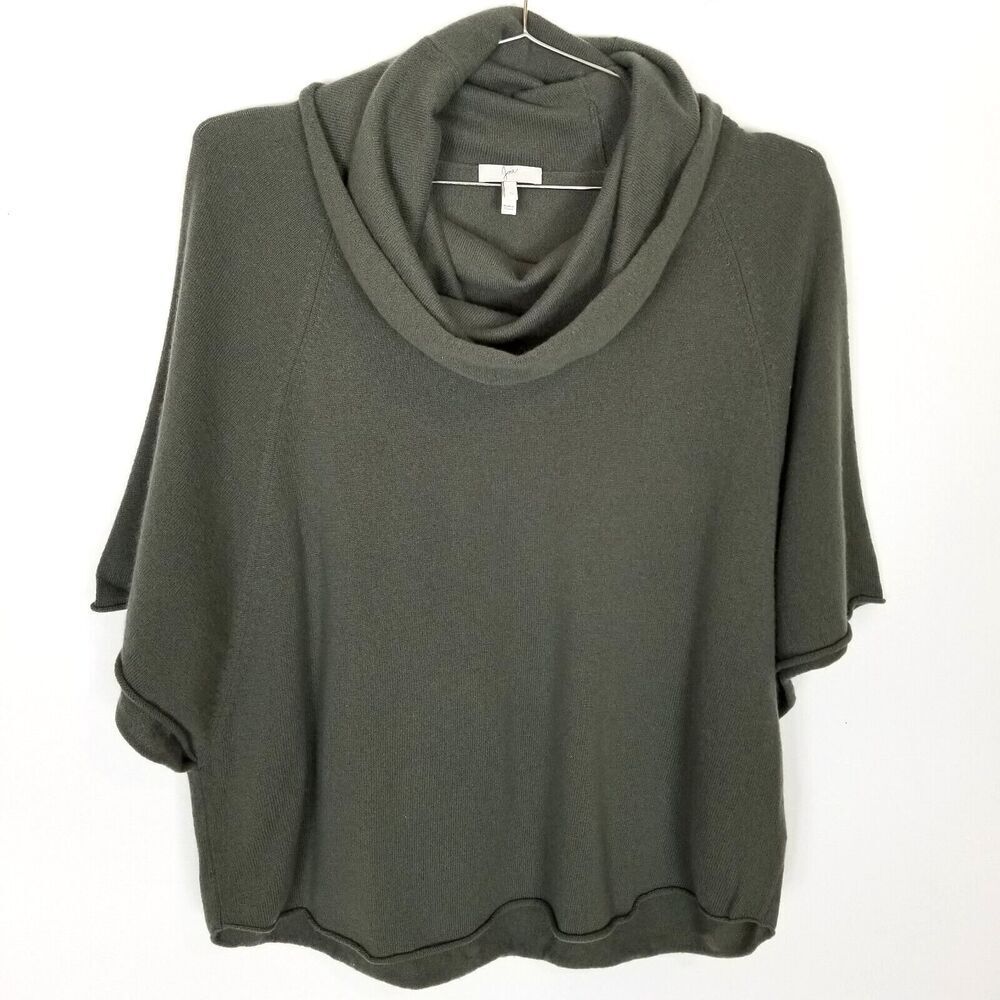 Joie Women Celia Wool Cashmere Pullover Sweater Sz S Cowl‎ Neck Green 3/4 Sleeve